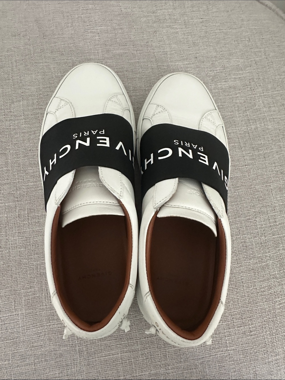Givenchy White Leather Sneakers with Black Logo Band - Picture 6 of 6